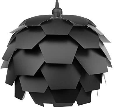 Moderne Hängelampe in Schwarz aus Kunststoff Zapfenform Segre L