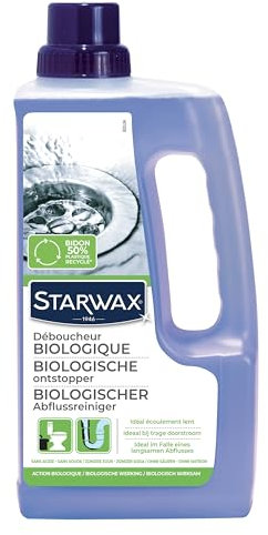 STARWAX - Biological drain cleaner for toilets and drains - Acid free - Ideal for slow draining toilets and drains - Compatible with macerators and septic tanks
