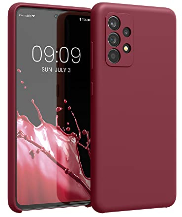 kwmobile Hülle kompatibel mit Samsung Galaxy A52 / A52 5G / A52s 5G Hülle - Silikon Handy Case - Handyhülle weiche Oberfläche - kabelloses Laden - Rhabarber Rot