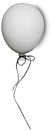 BY ON Deko Ballon mit Schnur, Groß, Weiß, 17x17 x 23 cm, Polyresin, Ewiger Ballon, Muss nicht aufgeblasen werden, Balloon Wanddekoration für das Wohnzimmer oder Schlafzimmer