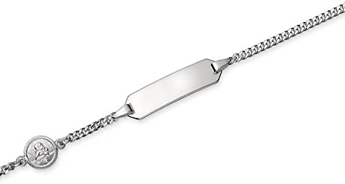 Kinderschmuck Armband Baby Mädchen Jungen Kinder ID Band Schildband Gravurarmband Panzerkette Schutzengel Engel Taufschmuck Silber 925/-