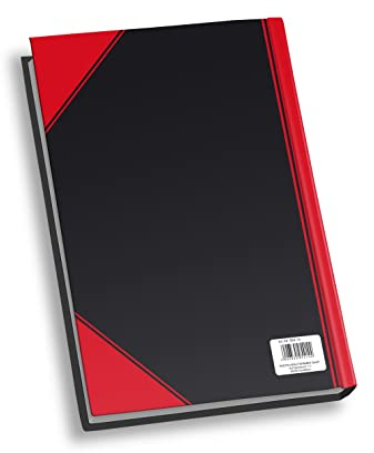 RHEITA 955-14 Kladde China-Kladde, A5, kariert, 96 Blatt, 60g/m², schwarz mit farbigen Ecken,rote Ecken