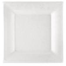 SANYGIENE Assiette Réutilisable Blanc | Lot de 36 Assiettes PE Lavables à Froid | Assiette Carrée 24X24 cm | Réutilisables 10 fois | Réceptions Particuliers et Entreprises