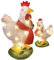 3D Beleuchtetes Huhn mit Schal Weihnachtsdekoration LED-Weihnachtsleuchtendes Huhn Weihnachtsschmuck mit Licht Weihnachtsdekoration Garten Terrasse Rasen