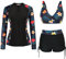 JASAMBAC Womens Long Sleeve Swimsuits UV UPF 50+ Swim Shirt Rash Guard Bathing Suit with Boyshort Bikini Set Black L