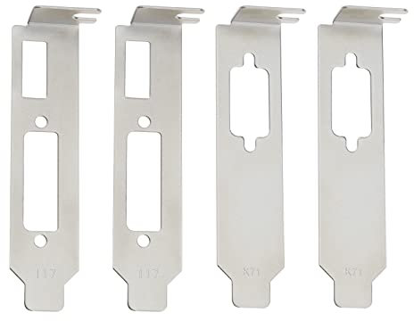 4PCS Low Profile Bracket for HDMI DVI VGA Video Graphics Card Half Height Bracket Computer Case Components (2PCS HDMI DVI & 2PCS VGA)