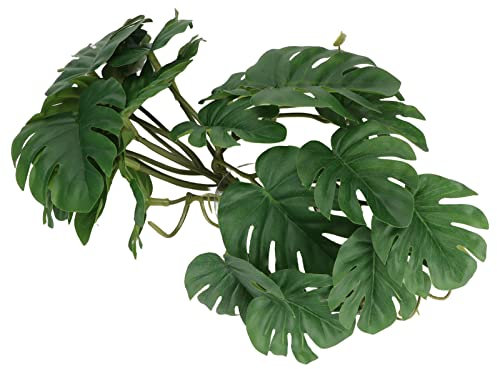 Marooma Plantes de Palmier Artificielles pour Terrarium de Reptiles, Décoration Amusante en Plastique avec Ventouse, Plantes de Reptiles, Décoration de Terrarium, Peau de Gecko Léopard, Enclos D'araig