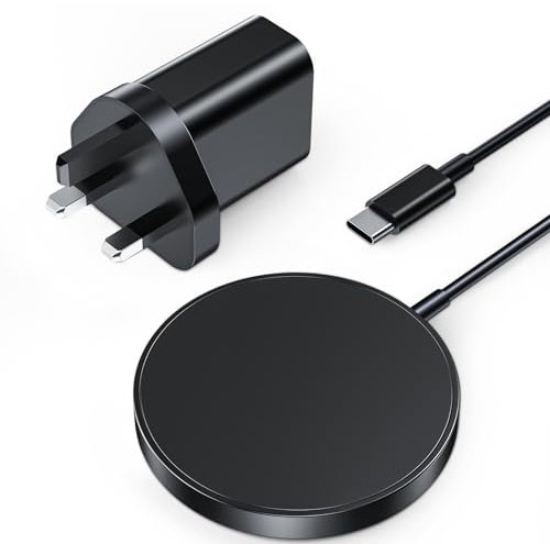 Mag Safe Charger for iPhone 12/13/14/15 Pro Max Mini Plus, Fast Wireless Charging Faster than the Original Inductive Charging Station for iPhone and AirPods Magnetic Wireless Charger Pad(with Adapter)