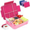 Bugucat Brotdose Kinder mit Fächern 1330ML,Lunchbox Kinder Bento Box Auslaufsicher mit 6 Fächern Besteckset,Vesperdose Frühstücksbox für Mädchen Jungen