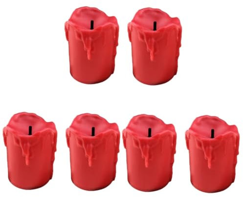 Uonlytech 6 Blinkende Kerzenlichter Batteriebetriebenes Teelicht - Kerzenlampen Für Weihnachten Halter Led Flackern Fernbedienung Kleine Warmweiß Rot