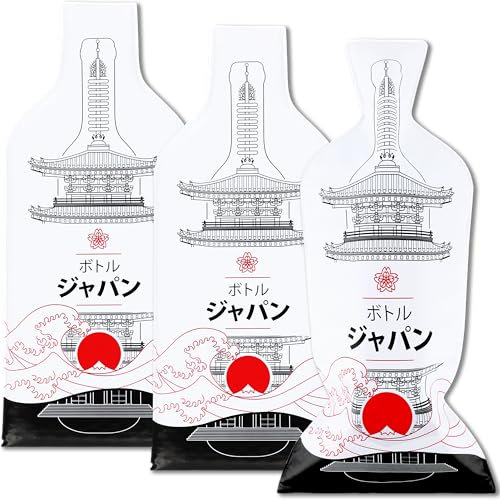 JIMMY THE FOX Reusable Wine Bags for Travel | 3-Pack | Durable Triple-Layer Bottle Protector Sleeve | Leak-Proof & Impact-Resistant | Airplane & Cruise Luggage | Wine Lover Gifts - Bottle Japan