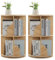 Mingone Bücherregal Drehbar Standregal Klein Regal Beistelltisch Rund mit Stauraum für Wohnzimmer Arbeitszimmer Schlafzimmer Büro, 2 Stück Holz