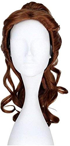 Schönheit und The Beast Cosplay Perücke Erwachsene Frauen Prinzessin Belle Perücken Cosplay braune Perücke Kostüm One Size Brown