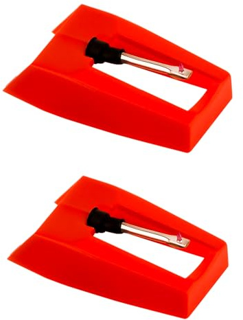 2uds Agujas de Repuesto para Tocadiscos, Aguja Roja para Tocadiscos LP Victrola ION Crosley