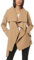 Malito Damen Mantel kurz mit Wasserfall-Schnitt | Trenchcoat mit Gürtel | weicher Dufflecoat | Parka - Jacke 3041 (Camel)