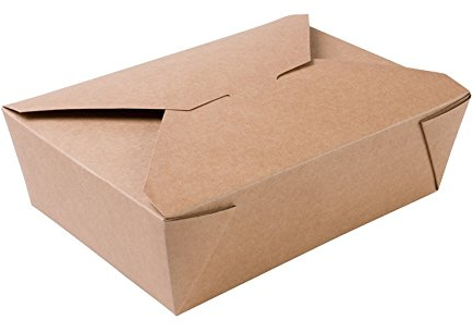 BIOZOYG Caja Alimentos Take Away I Bio Caja Alimentos con tapa plegable 1500 ml I caja rectangular cartón I caja de cartón Kraft compostables marrón I 180 Piezas Caja desechable To Go