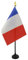 AZ FLAG - Mini Drapeau France De Table - 15x10 cm - Drapeau Français De Bureau 100% Polyester Avec Hampe Pointe Dorée 25cm