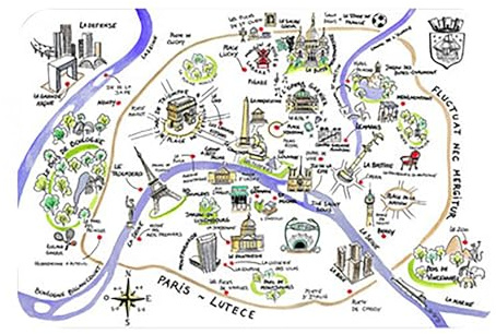 Tischset Dessin Paris Assortis 45 X 30 passend 45 x 30 cm Winkler