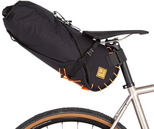 Restrap Big Sattelttasche mit Packsack Sattelholster, Schwarz/Orange, 41 x 21 x 19 cm, 14 Liter