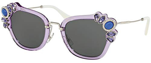 Miu Miu 0Mu03Ss U691A1 51 Occhiali da Sole, Viola (Lilac/Grey), Donna
