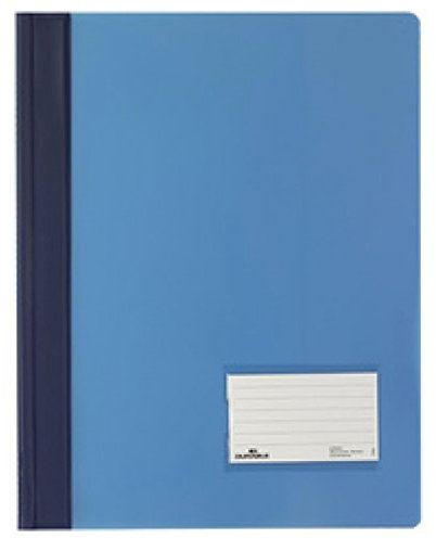 5er Sparpack DURABLE Hunke & Jochheim Schnellhefter DURALUX®, transluzente Folie, für A4 Überbreit, 280x332mm (5 Stück, blau)