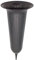BURI einzelne Grabvase mit Erdspieß 35x13cm Silber Friedhofsvase aus Kunststoff Grau Grabmalvase Grabdekoration Grabschmuck Blumenvase für den Friedhof Friedhofsdeko mit Erdspieß Trauer Blumen