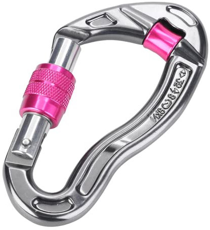 25KN Karabinerhaken Karabinerclips Twist Lock und Heavy Duty für Klettern Abseilen beim Bergsteigen(Rot)