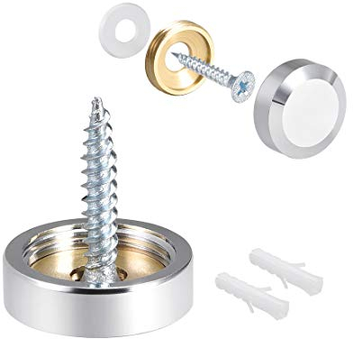 sourcing map Cache Vis Miroir Décoratif Capuchon Couverture Clous Poli Acier INOX 20mm 8Pcs