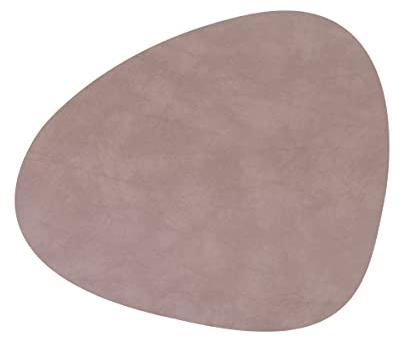Lind DNA Tischset Curve/Large aus Leder Nupo in der Farbe Nomad Grau, Größe: L 37 x 44 cm,990234