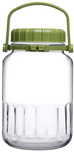 Queensway Home & Dining Clear Glass Food Jar Preserve Airtight Container Storage Lid 3L 4L 5L (2, 3 Litres)