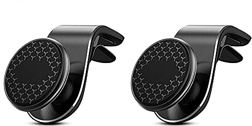 GRILLIN Magnetische Handyhalterung für Auto (2 Stück), Magnet für Handy mit 360 ° drehbarer Belüftung, geeignet für andere Smartphones oder GPS, wie iPhone, Samsung, Xiaomi, Redmi, Huawei