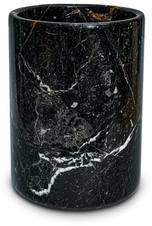 TheWolfard WC2021 Luxus-Champagner-Weinkühler-Eimer und Utensilienhalter, handgefertigt, Schwarz und Weiß, Marmor, ideal für Küchenzubehör und Einweihungsgeschenke, 7 x 5 cm
