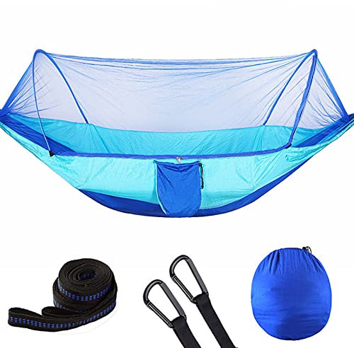 FOGUO Hamac sur Pied Pliable avec Sac, Hamac Suspendu 2 Personnes Moustiquaire, Hamac de Camping Moustiquaire, 300 Kg Capacité de Charge, pour Voyage Jardin