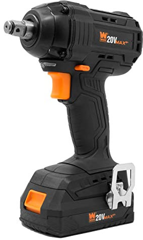 WEN Cordless Impact Wrench, Brushless with 20V Max 2.0 Ah Lithium-Ion Battery and Charger (20107)