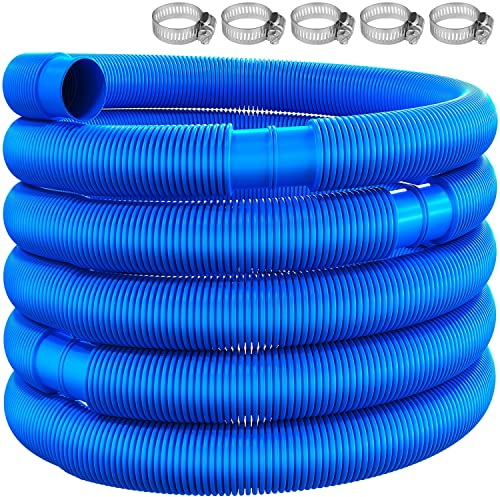 KESSER® Manguera de Piscina con Manguitos | Manguera de Piscina Exterior e Interior | Manguera de aspiración | Manguera de BombaLargo 10m (Ø 32 mm),Azul,