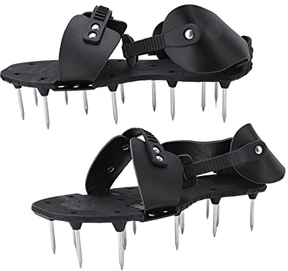 Kuuleyn 1 par de Zapatos aireadores de césped, Sandalias con Pinchos, Zapatos de aireación de PU, Sandalias de aireación con Pinchos, Herramienta de aireador de Hierba para jardín, Plantas, césped