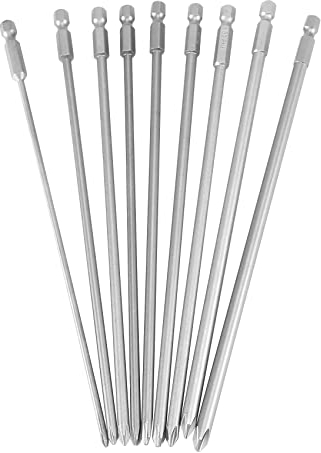 Lobamop 9 Pezzi 1/4 200 Mm Ph1 Ph2 Magnetico Lungo Esagonale Croce Testa Girevole S2 Punte Driver Prestazioni Strumenti