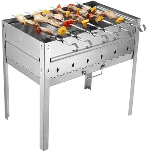 Estante para Barbacoa Parrilla para el hogar Parrilla para Barbacoa de carbón Parrilla para Barbacoa de Acero Inoxidable Patio al Aire Libre Plegable