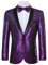 Barry.Wang Giacca da smoking da uomo di lusso con ricamo cachemire casual giacca con risvolto un bottone cappotto da lavoro da sposa, Paisley viola., M
