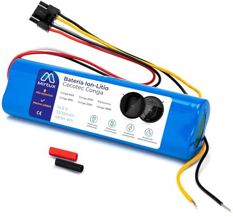 MIRTUX Kit Batería Li-Ion 3300 mAh 48.84Wh 14.8V para Conga 1690 1890 2090 2290 Panoramic y 2690 - Recambio de Batería para Conga de Calidad - Accesorios para Conga - Repuesto