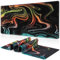 Abetcabe Gaming Mauspad XXL, Mousepad 900 x 400mm, Fluid Art Mauspad groß Vernähte Kanten WassXerdicht Anti-Rutsch für PC, Laptop Verbessert Präzision und Geschwindigkei
