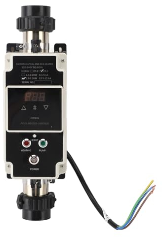 Termostato Calentador de Agua Eléctrico para Piscina de 2,7 a 3,3 KW, Pantalla Digital, Bañeras de Agua Fría y Caliente, 220 a 240 V, Resistente Al Agua IP44