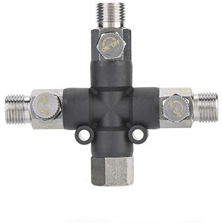 1/8 Three Way Airbrush Compressor to Airbrush Hose Adapter Splitter Connector