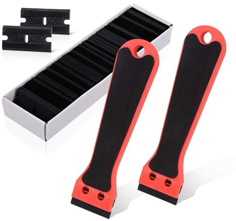 2PCS Wallpaper Scraper Paint Tool, Plastic Non-Scratch Scraper Tool Kits, Super Scratch Remover for Glass, Window, Oven, Sticker, Hob, Non Floor, Metal, Wall, Ceramic, Tile, Gasket, Label, Glue
