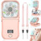 Handventilator Mini Ventilator Leise-Tragbarer Ventilator Klein, Klappbar Hand Ventilatoren, Electric Ventilator zum Umhängen,Schreibtisch Ventilator mit Powerbank, Mobiler Ventilator mit Akku Rosa