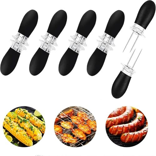 10 Pièces Brochettes d'Épi de Maïs – Fourchettes à Maïs et Porte-Brochettes de Barbecue en Acier Inoxydable pour Épis de Maïs