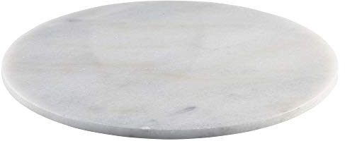 Genware White Marble Platter 33cm - Round Marble Cake Serving Board