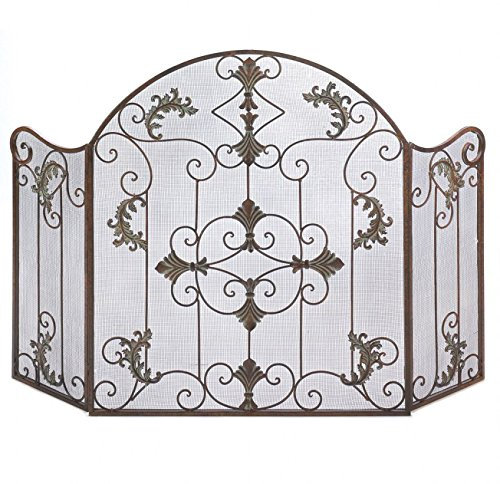 Accent Plus Kamin Bildschirme Deko, gewölbte Eisen antik Florentine Kamin Bildschirm