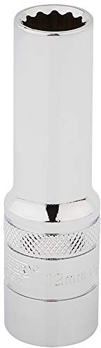 DRAPER ht-mm/B HI-TORQ 12 POINT DEEP SOCKET, blau, 1/2 Zoll Vierkantantrieb, 12 mm