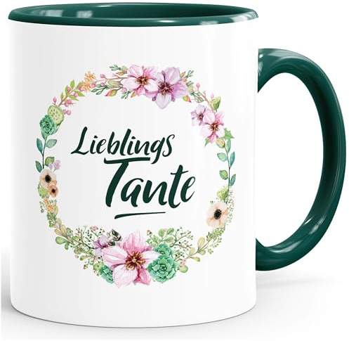 MoonWorks Tasse glänzend Kaffeetasse Teetasse Keramiktasse Gruen unisize